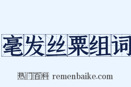 毫发丝粟组词是什么意思的图片